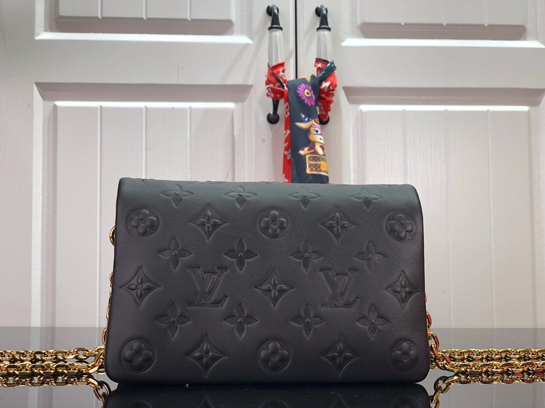 Louis Vuitton Pochette Coussin Monogram Empreinte Black For Women,  Shoulder And Crossbody Bags 7.9in/20cm Louis Vuitton M80742