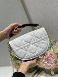 Dior Small Vibe Hobo Bag White Cannage, White Handbags, Crossbody Bags, 20cm CD M7200ONOA_M879