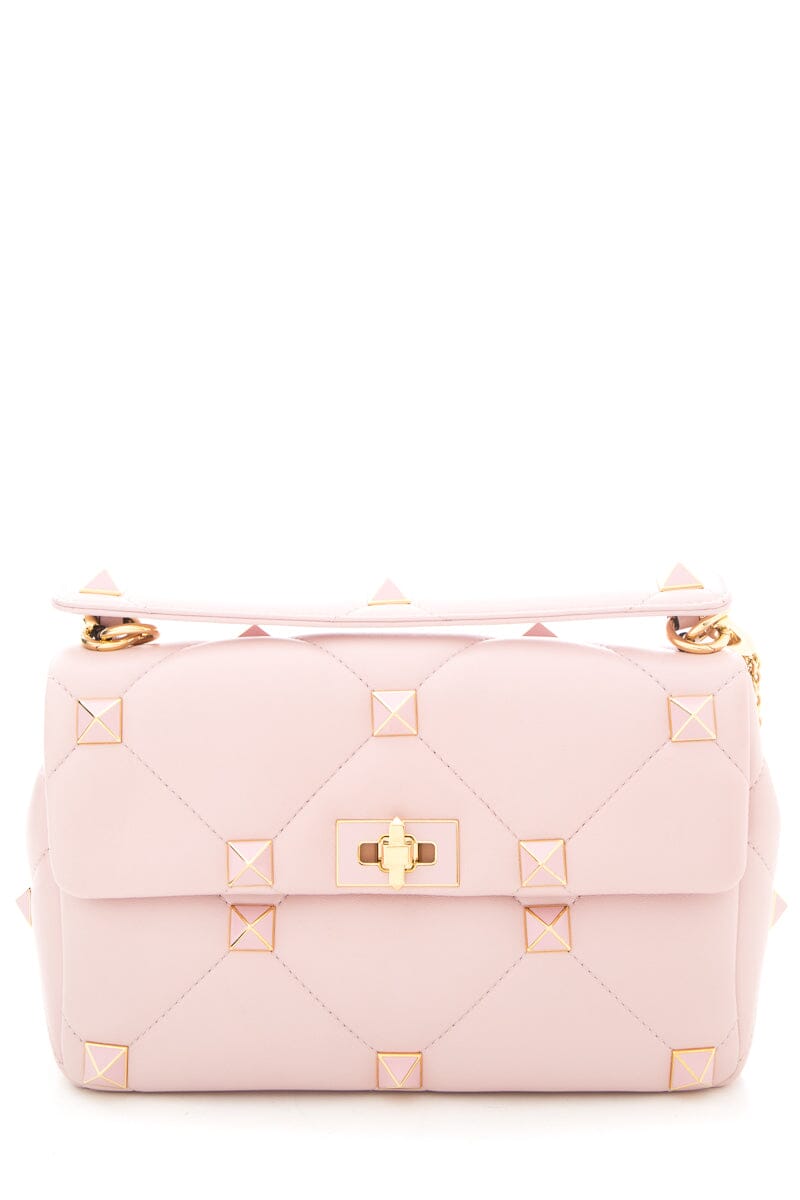 Valentino Pink Roman Stud Shoulder Bag