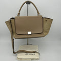 Céline Trapeze Beige Leather Suede Medium Shoulder Bag