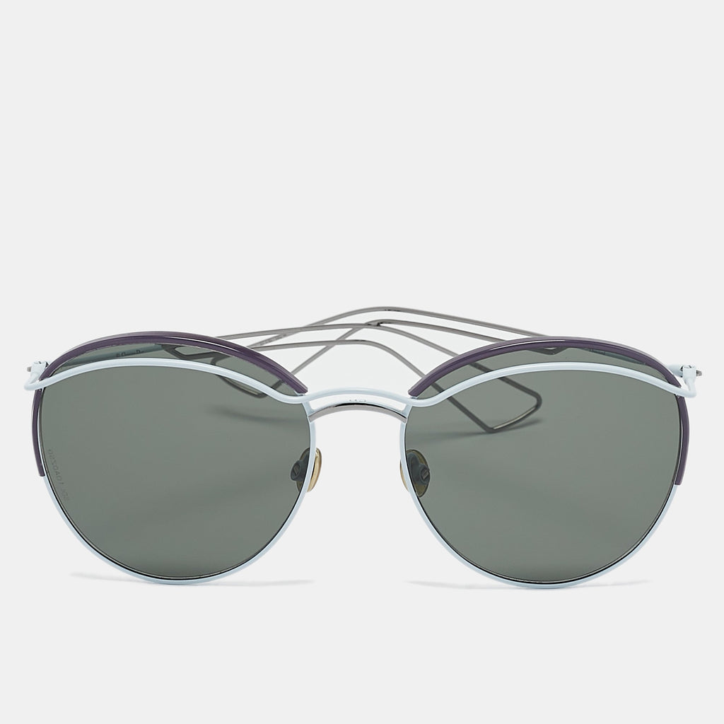 Dior Light Blue/purple Diorround Frame Aviator Sunglasses
