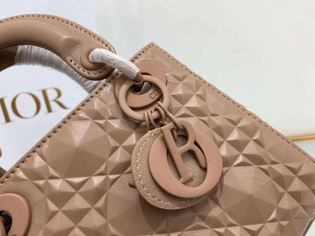 Dior Mini Lady Bag Cannage with Beaded Motif, Brown, For Women Women’s Handbags, Crossbody Bags, 18cm CD