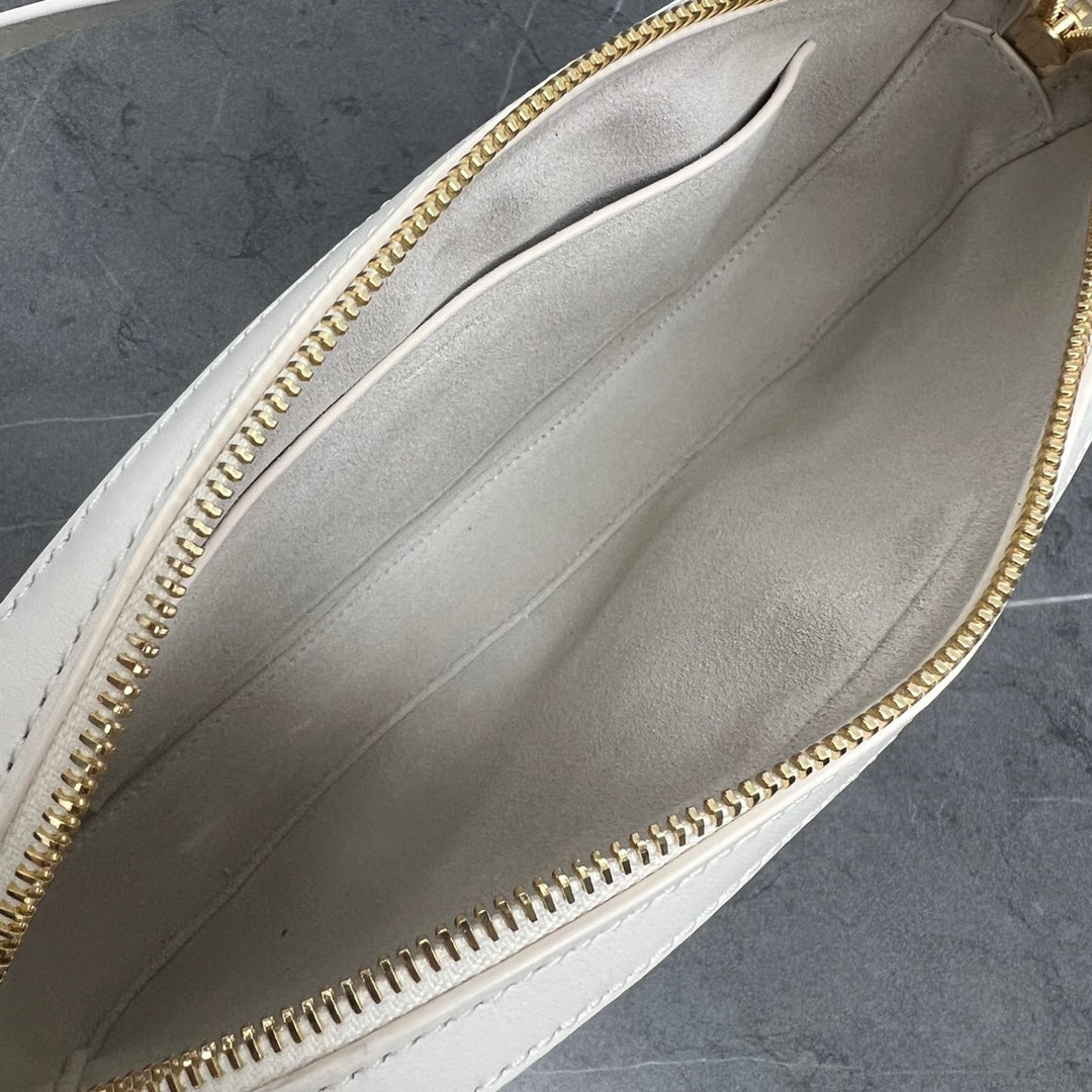 Camera Shoulder Bag Cuir Triomphe White For Women 10in/26cm