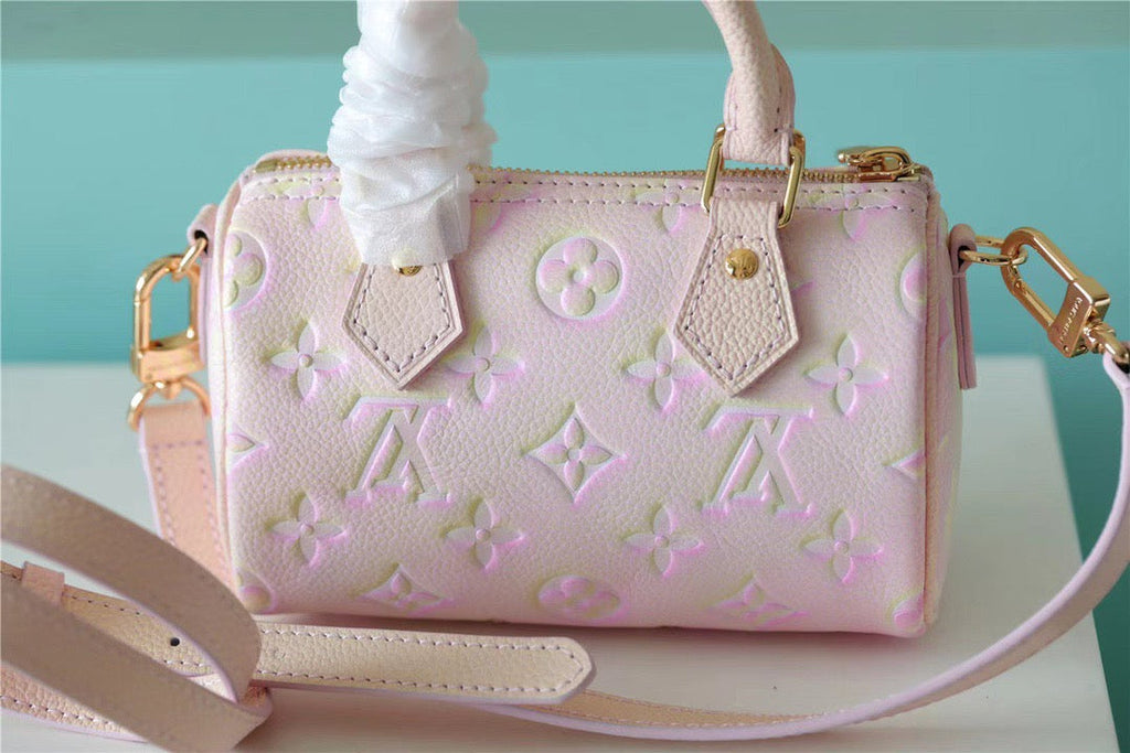 Louis Vuitton Nano Speedy Monogram Empreinte Pink For Women,  Shoulder And Crossbody Bags 16cm/6.3in Louis Vuitton M81508