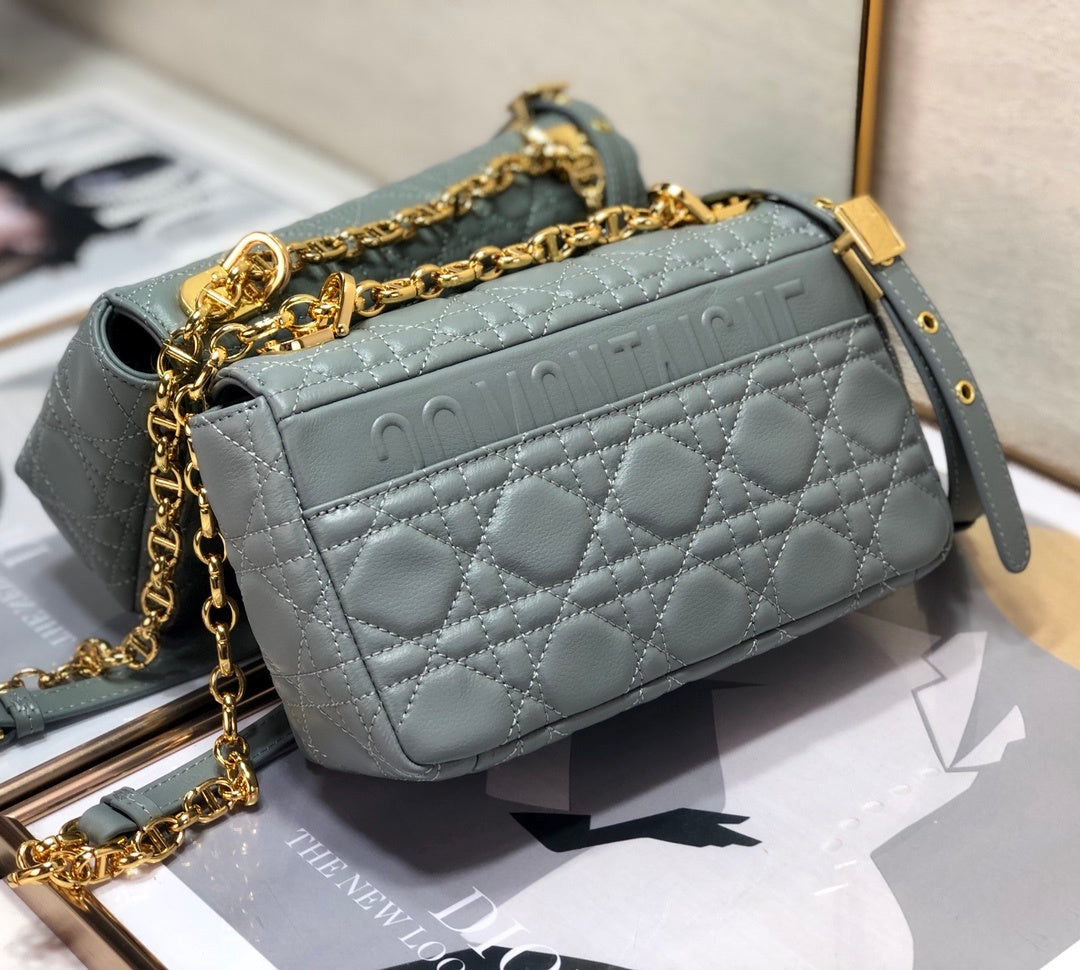 Dior Small Caro Bag, Grey, For Women Women’s Handbags, Shoulder Bags, Crossbody Bags, 20cm CD M9241UWHC_M41G