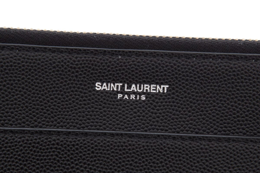 Saint Laurent Black Leather Clutch/Tablet Sleeve
