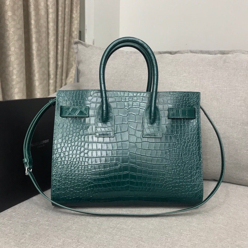 YSSL Sac De Jour Small In Embossed Crocodile Green For Women 12.5in/32cm YSLÂ 