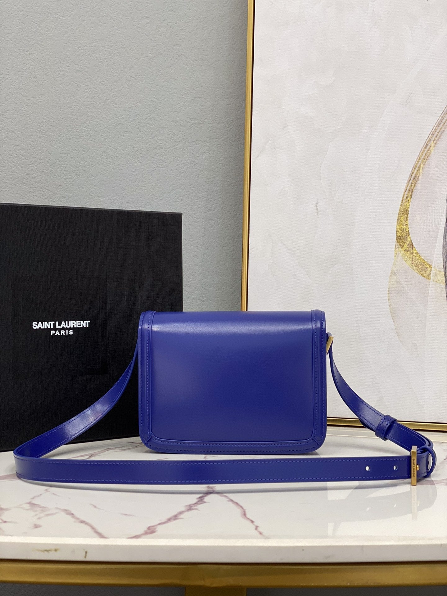 YSSL Solferino Small Satchel In Box Navy Blue For Women Â 7in/19cm YSLÂ 