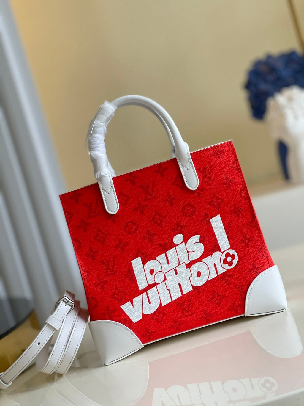 Louis Vuitton Litter Bag Vintage Monogram Canvas Red By Virgil Abloh For Men, Men’s Bags, Shoulder And Crossbody Bags 9.4in/24cm Louis Vuitton