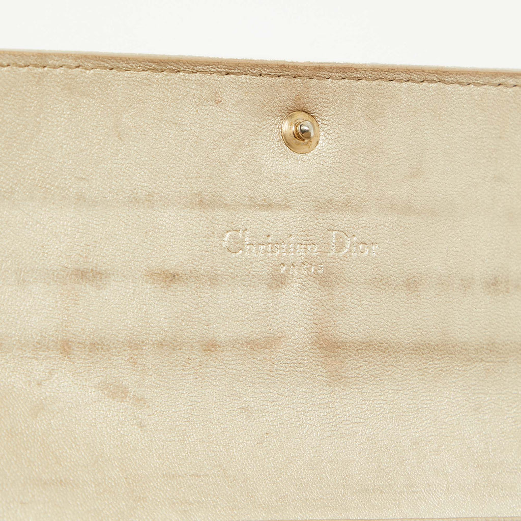 Dior Gold Oblique Embossed  Leather Continental Wallet