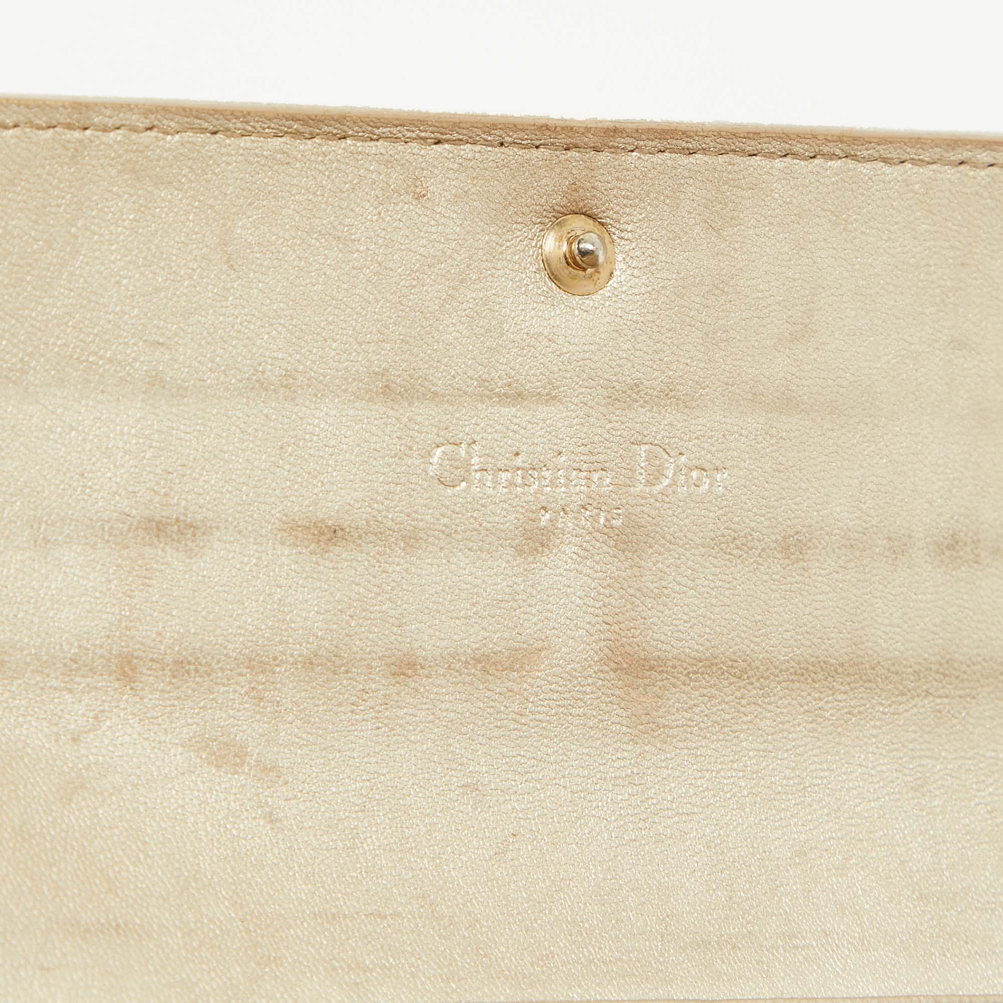 Dior Gold Oblique Embossed  Leather Continental Wallet