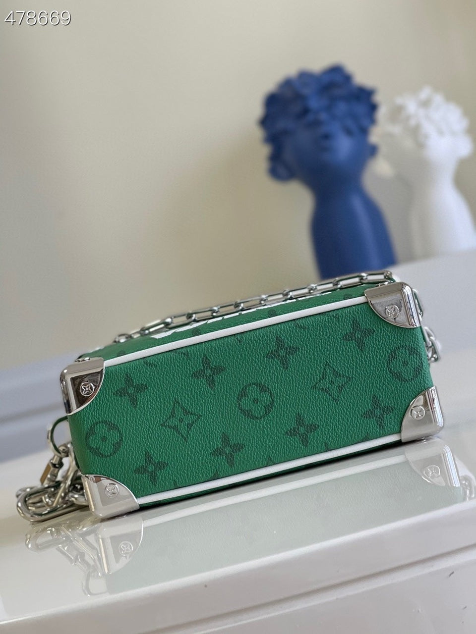 Louis Vuitton Mini Soft Trunk Vintage Monogram Canvas Green By Virgil Abloh For Fall-Winter, Handbags, Shoulder And Crossbody Bags 7.3in/18.5cm Louis Vuitton M80816