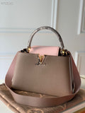 Louis Vuitton Capucines Taurillon And Python Taupe Brown/Eau De Rose Pink For Women,  Shoulder And Crossbody Bags 10.4in/27cm Louis Vuitton M57539