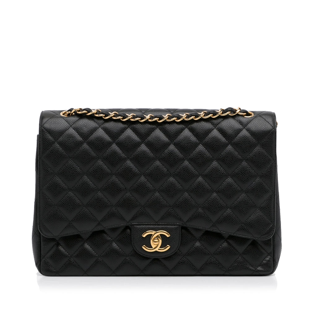 Chanel Classic Double Flap Maxi Black Caviar Gold
