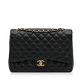Chanel Classic Double Flap Maxi Black Caviar Gold