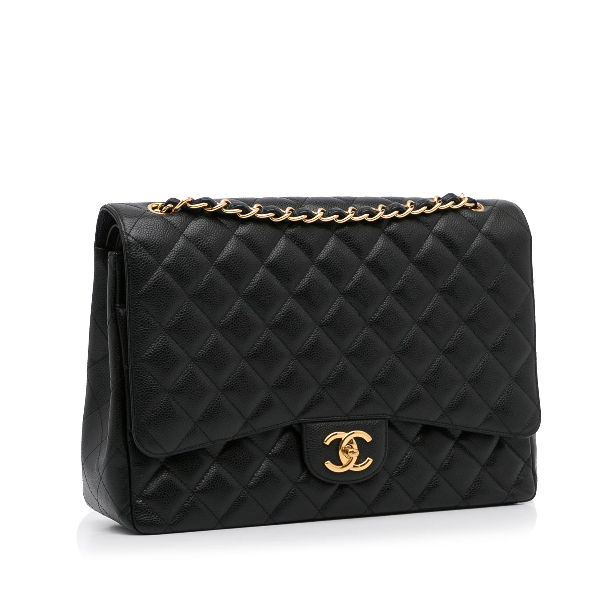 Chanel Classic Double Flap Maxi Black Caviar Gold