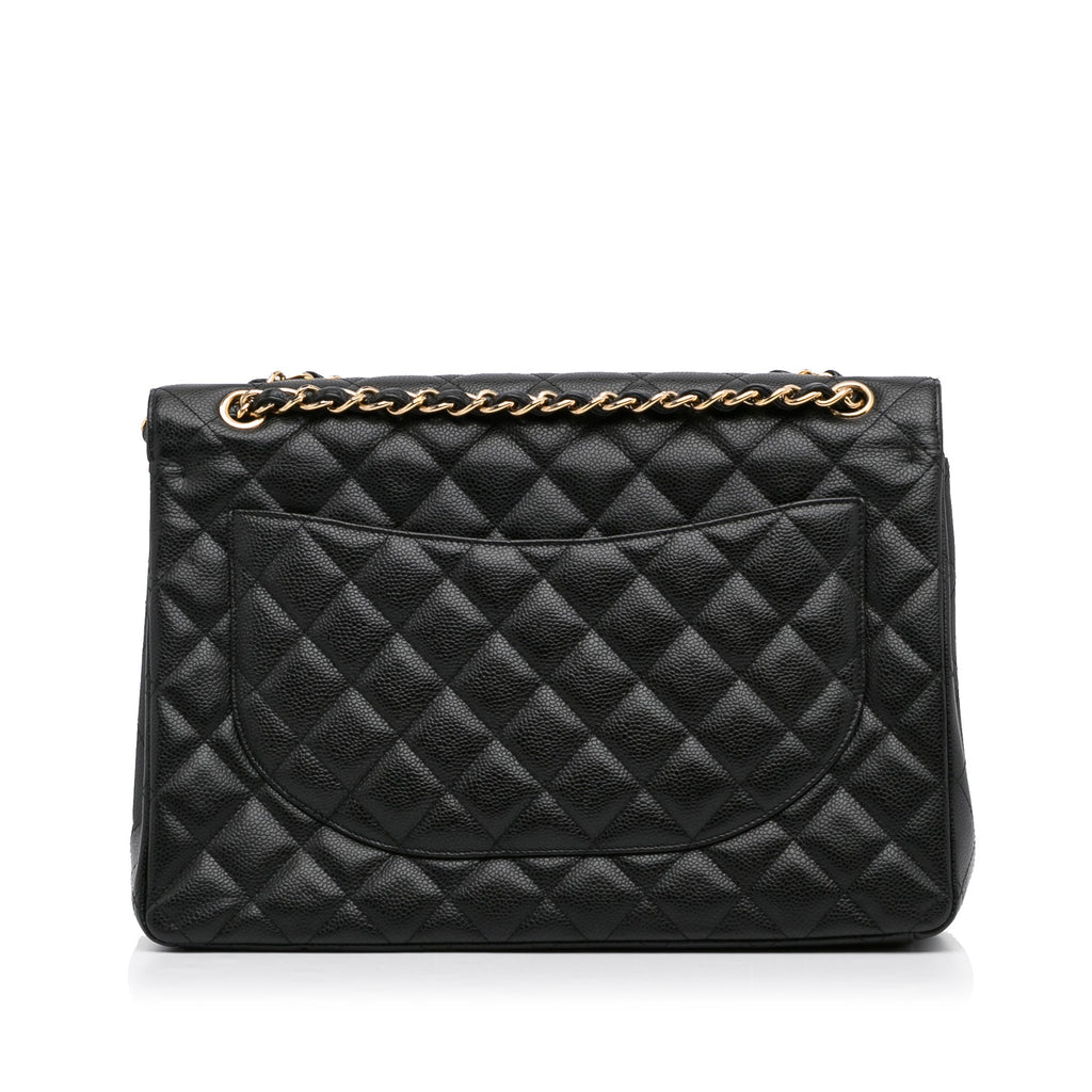Chanel Classic Double Flap Maxi Black Caviar Gold