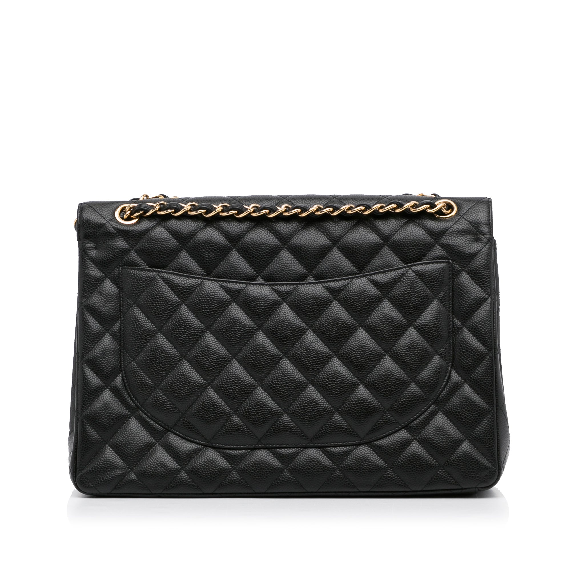 Chanel Classic Double Flap Maxi Black Caviar Gold