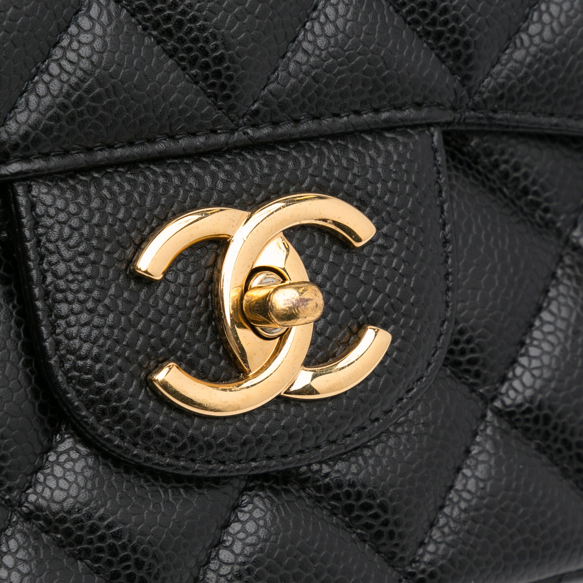 Chanel Classic Double Flap Maxi Black Caviar Gold