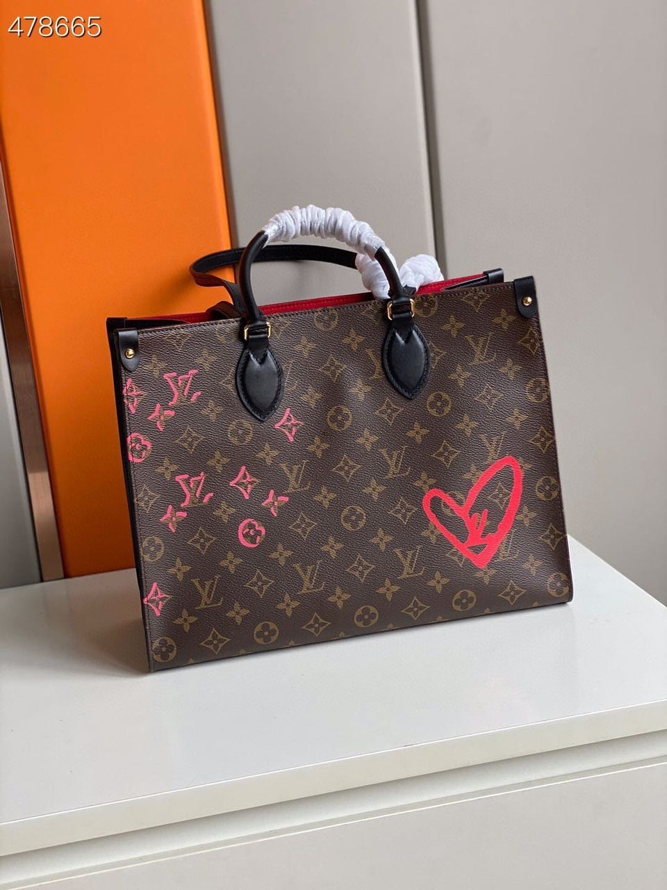 Top Quality Onthego MM Fall In Love Monogram Heart Tote Bag Brown For Women 35cm Top Quality