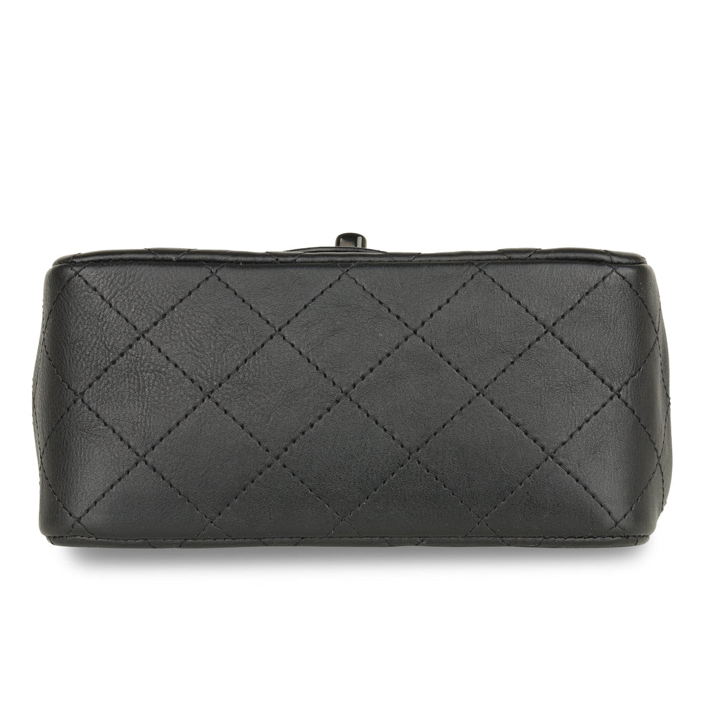 Mini Square Classic Flap - Black Calfskin