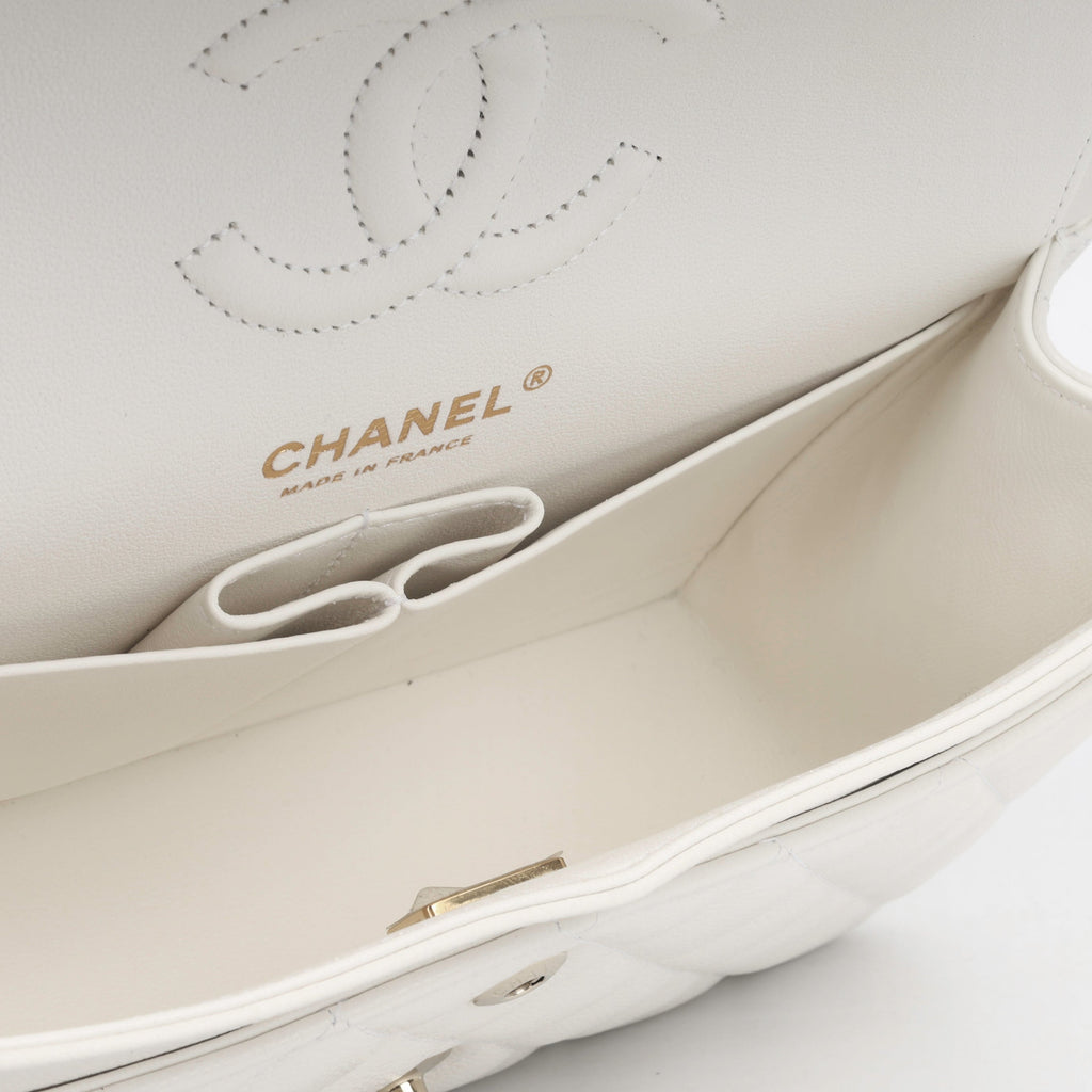 Small Classic Flap Bag - White