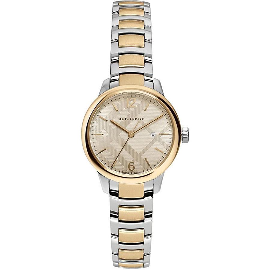 Ladies / Womens Classic SiLouis Vuittoner & Gold Two-Tone Stainless Steel Burberry Designer Watch BU10118