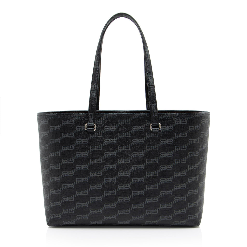 Balenciaga BB Monogram Canvas Signature E/W Medium Shopper Tote