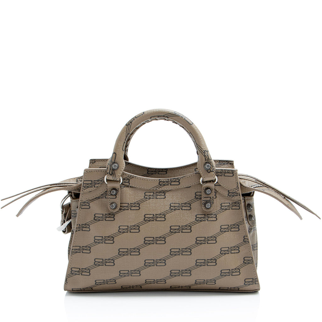 Balenciaga BB Monogram Canvas Signature Neo Cagole City XS Satchel