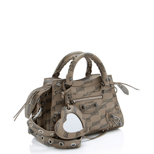 Balenciaga BB Monogram Canvas Signature Neo Cagole City XS Satchel