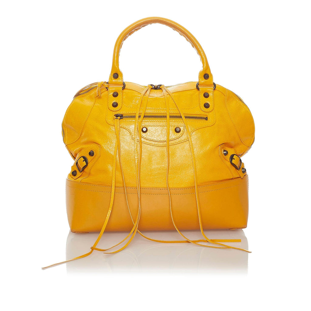 Balenciaga Motocross Classic Dome Leather Tote Bag (SHG-27999)