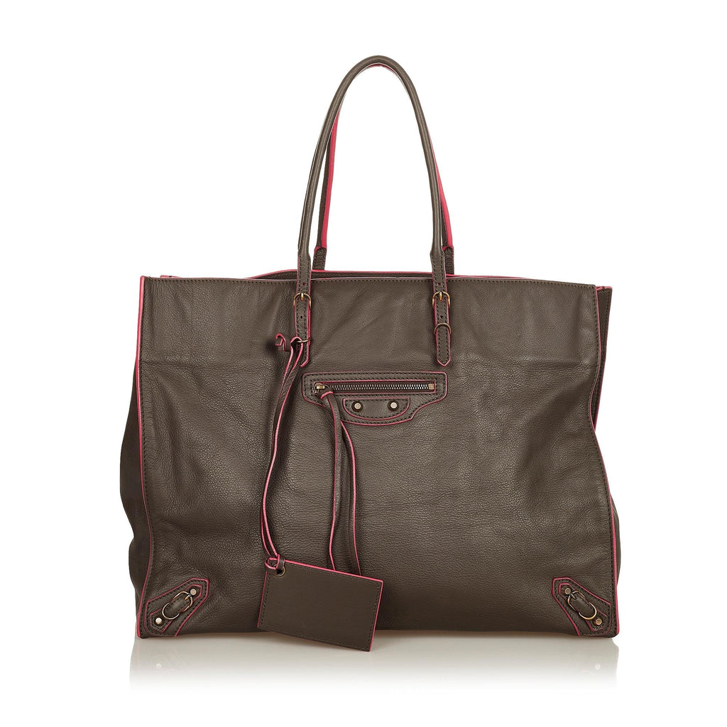Balenciaga Papier A4 Leather Zip-Around Tote (SHG-26450)