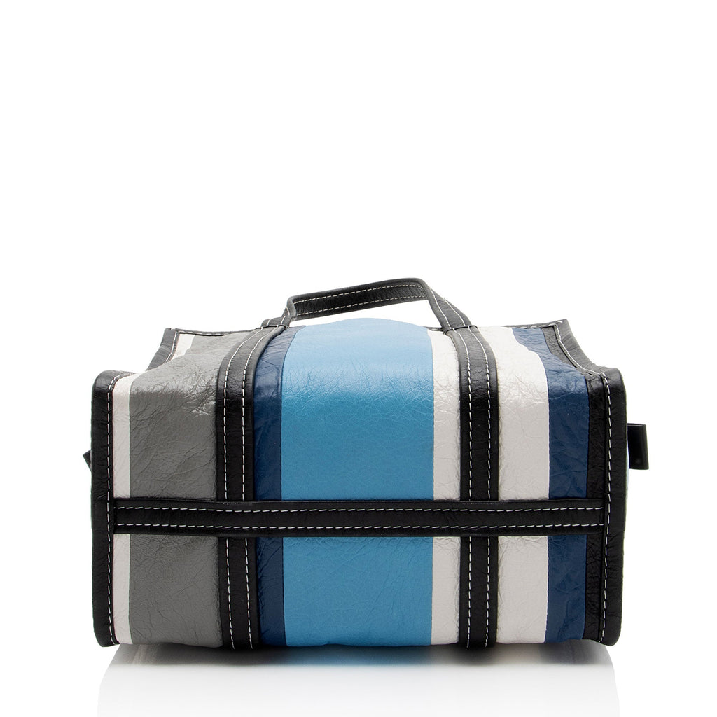 Balenciaga Striped Veau Arena Bazar Small Shopper Tote