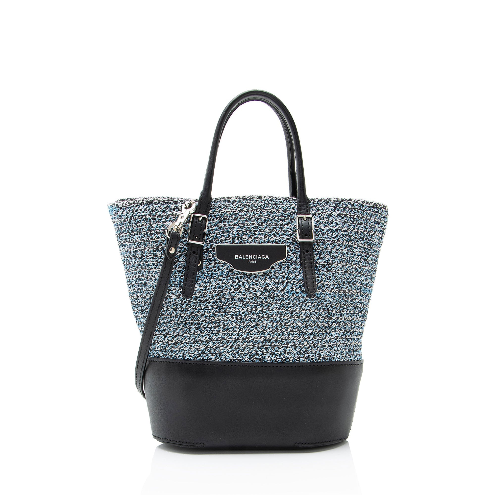 Balenciaga Tweed Leather Cabas Tote