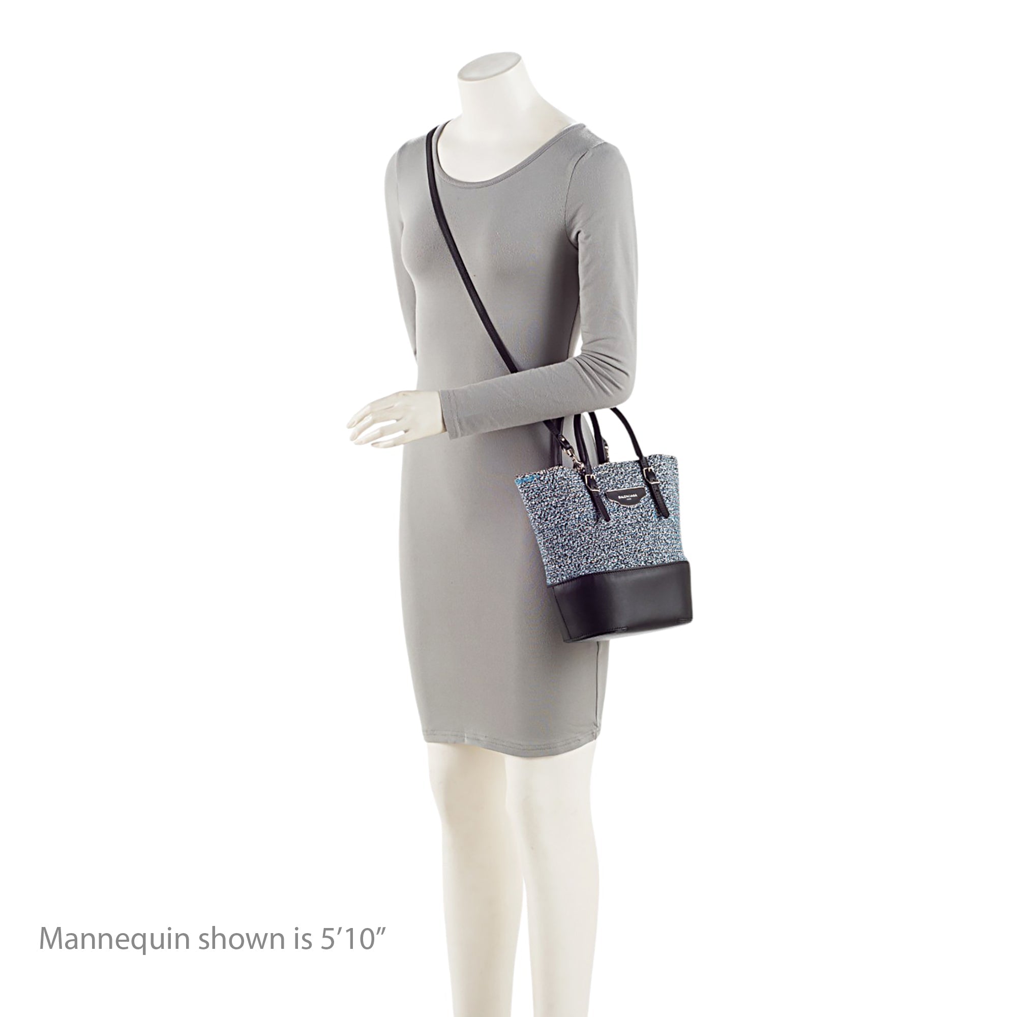 Balenciaga Tweed Leather Cabas Tote