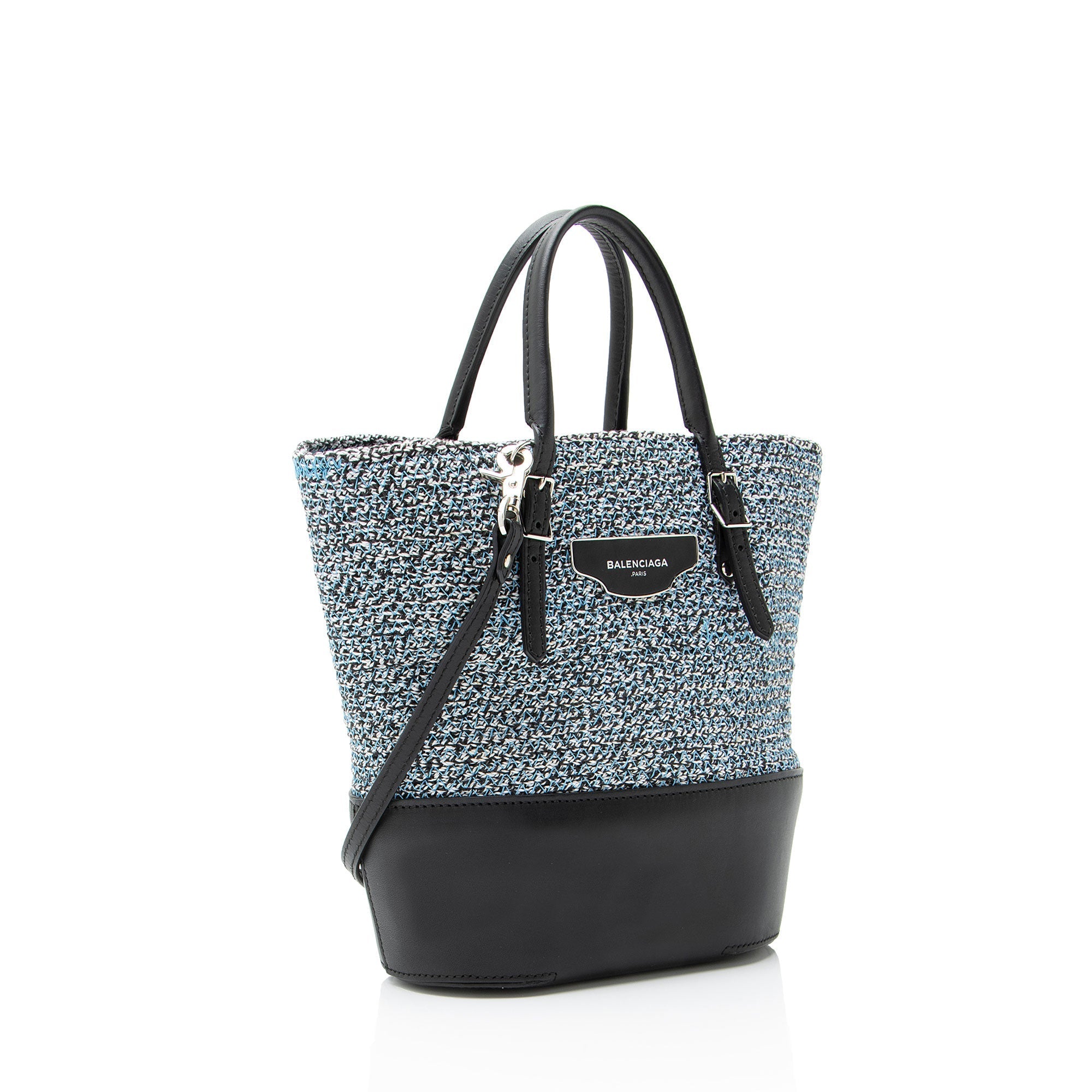 Balenciaga Tweed Leather Cabas Tote