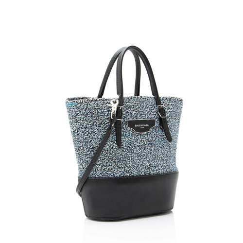 Balenciaga Tweed Leather Cabas Tote