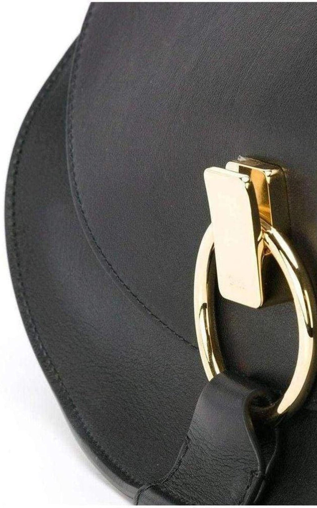 Black Leather Goldie Shoulder Bag