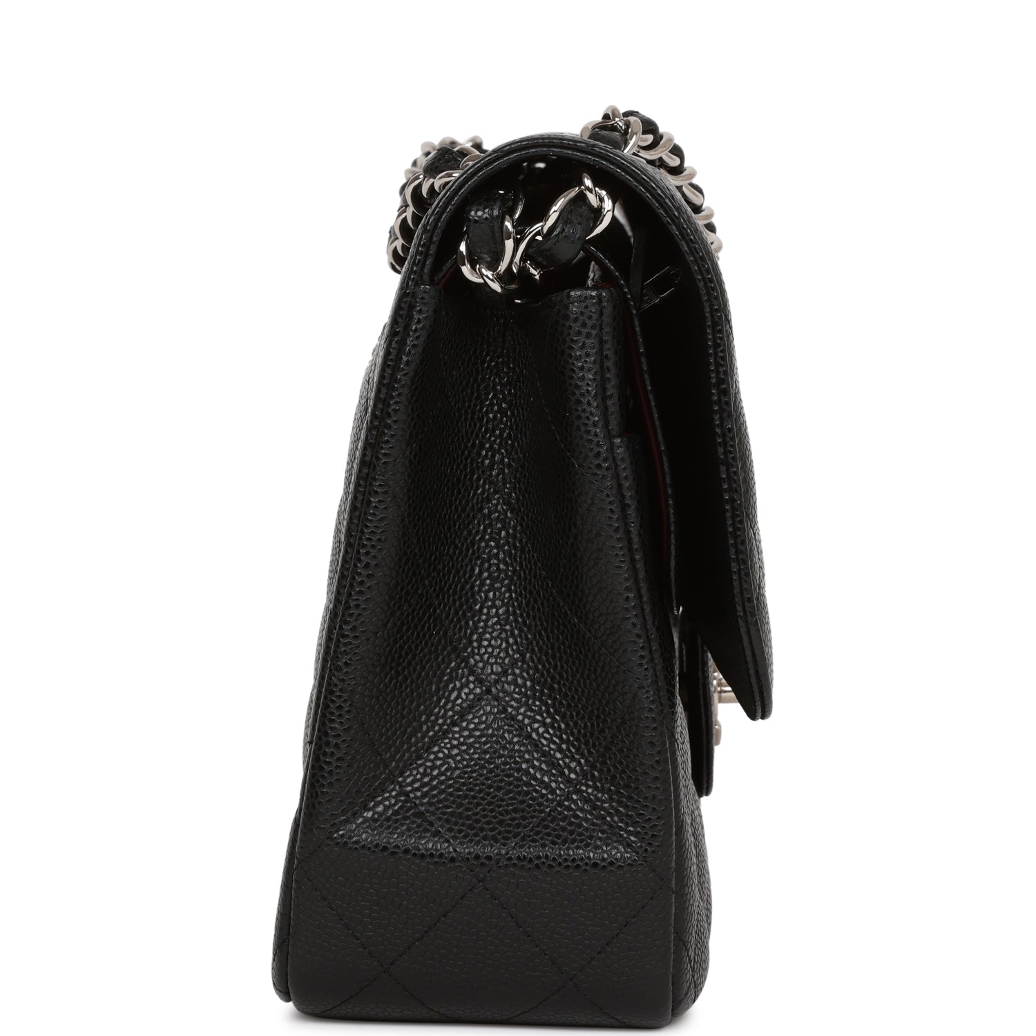 Pre-owned Chanel Jumbo Classic Double Flap Bag Black Caviar SiLouis Vuittoner Hardware