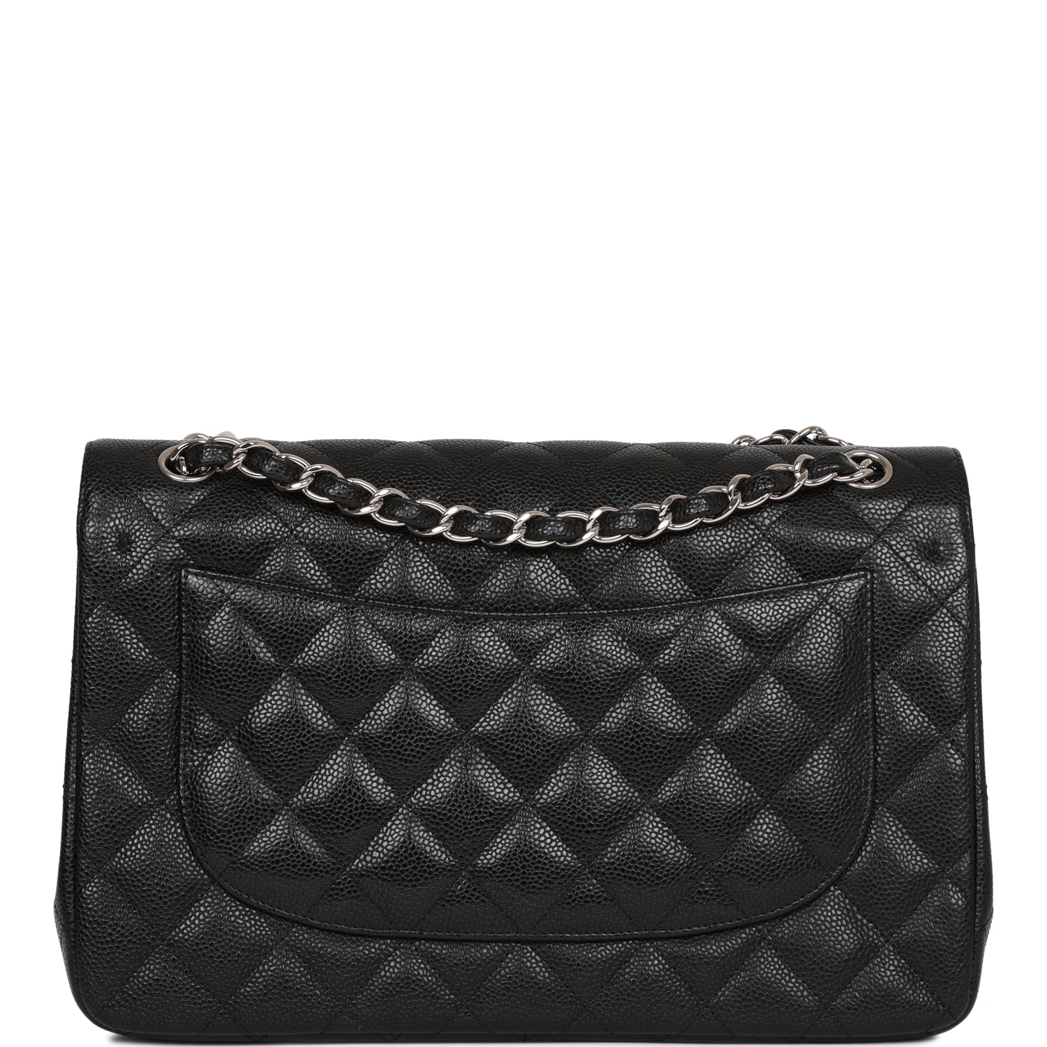 Pre-owned Chanel Jumbo Classic Double Flap Bag Black Caviar SiLouis Vuittoner Hardware