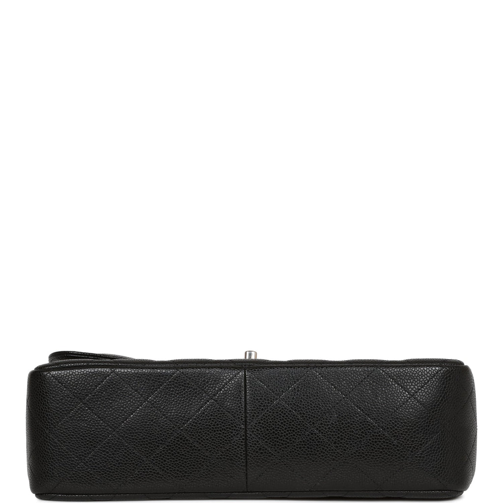 Pre-owned Chanel Jumbo Classic Double Flap Bag Black Caviar SiLouis Vuittoner Hardware
