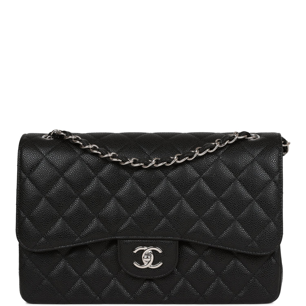 Chanel Jumbo Classic Double Flap Bag Black Caviar SiLouis Vuittoner Hardware