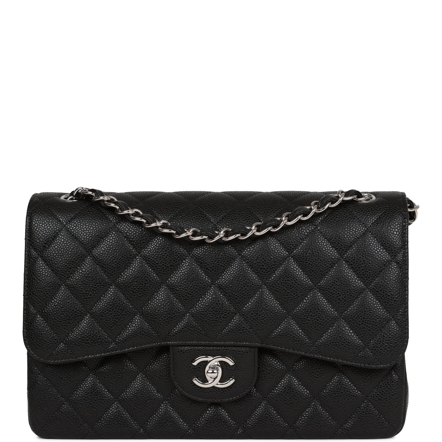 Chanel Jumbo Classic Double Flap Bag Black Caviar SiLouis Vuittoner Hardware