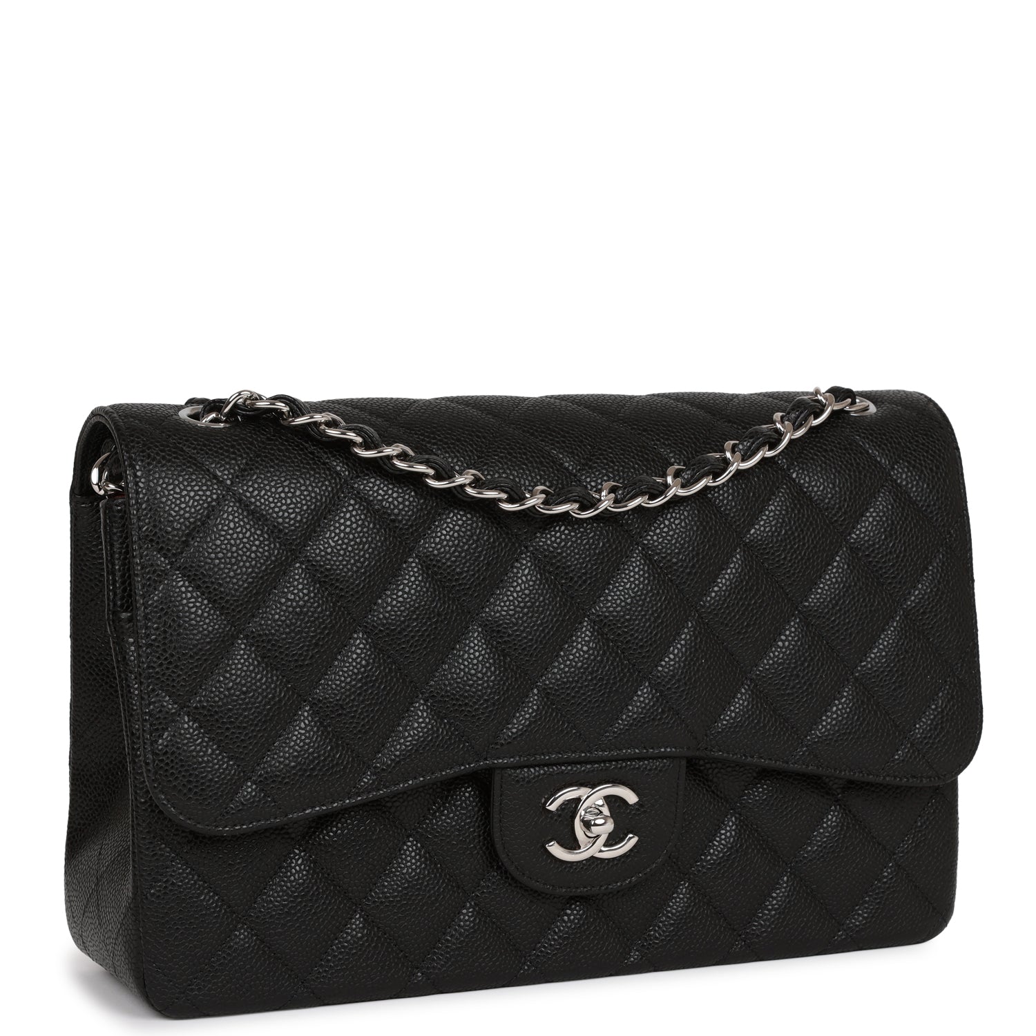 Chanel Jumbo Classic Double Flap Bag Black Caviar SiLouis Vuittoner Hardware