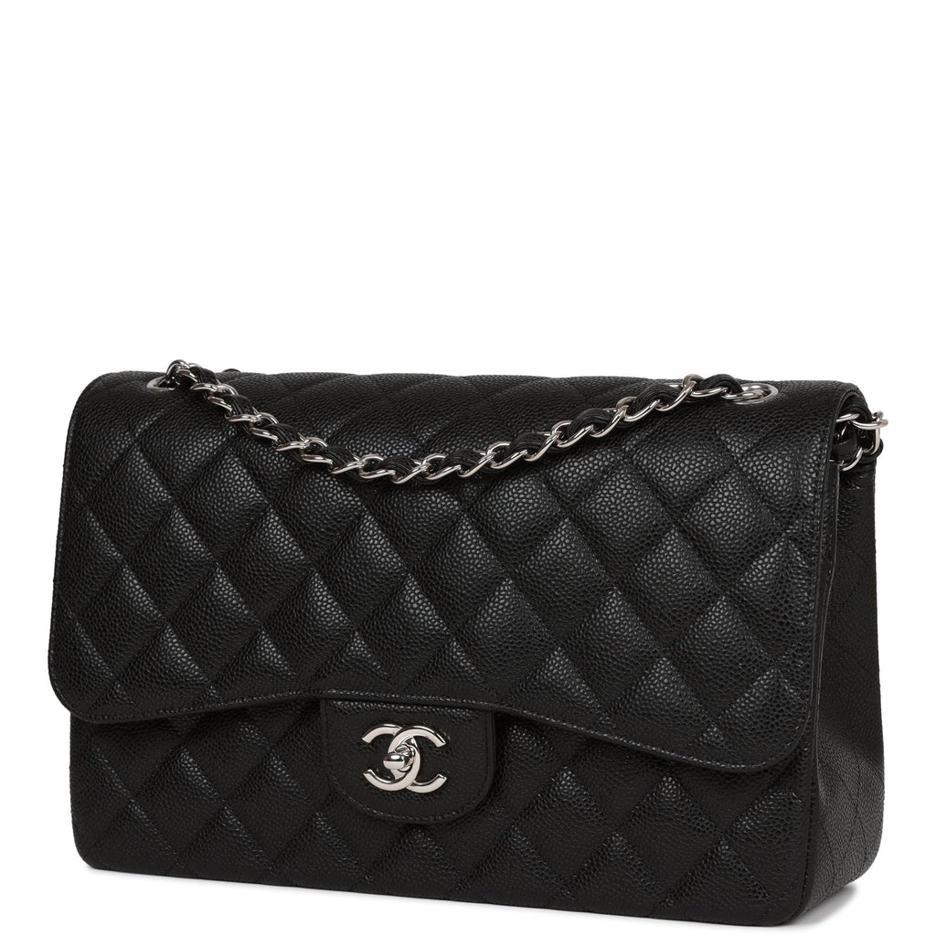 Chanel Jumbo Classic Double Flap Bag Black Caviar SiLouis Vuittoner Hardware