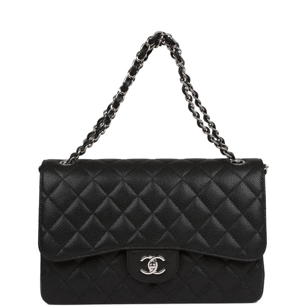 Chanel Jumbo Classic Double Flap Bag Black Caviar SiLouis Vuittoner Hardware