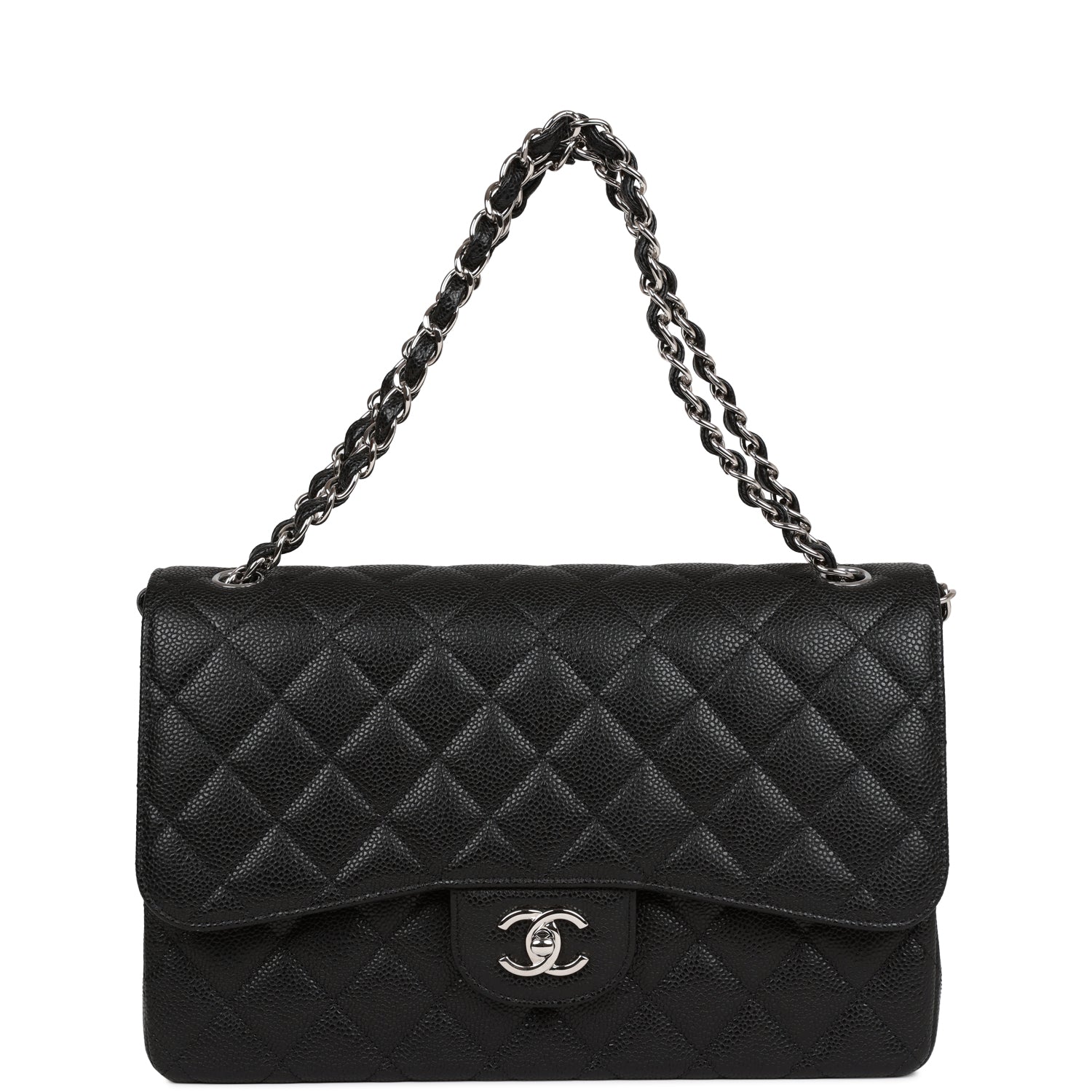 Chanel Jumbo Classic Double Flap Bag Black Caviar SiLouis Vuittoner Hardware