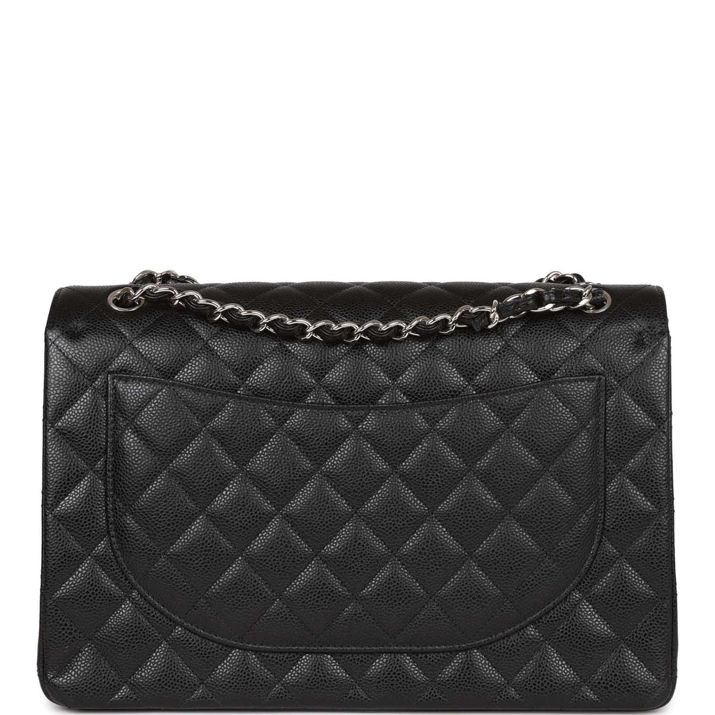 Chanel Maxi Classic Double Flap Bag Black Quilted Caviar SiLouis Vuittoner Hardware