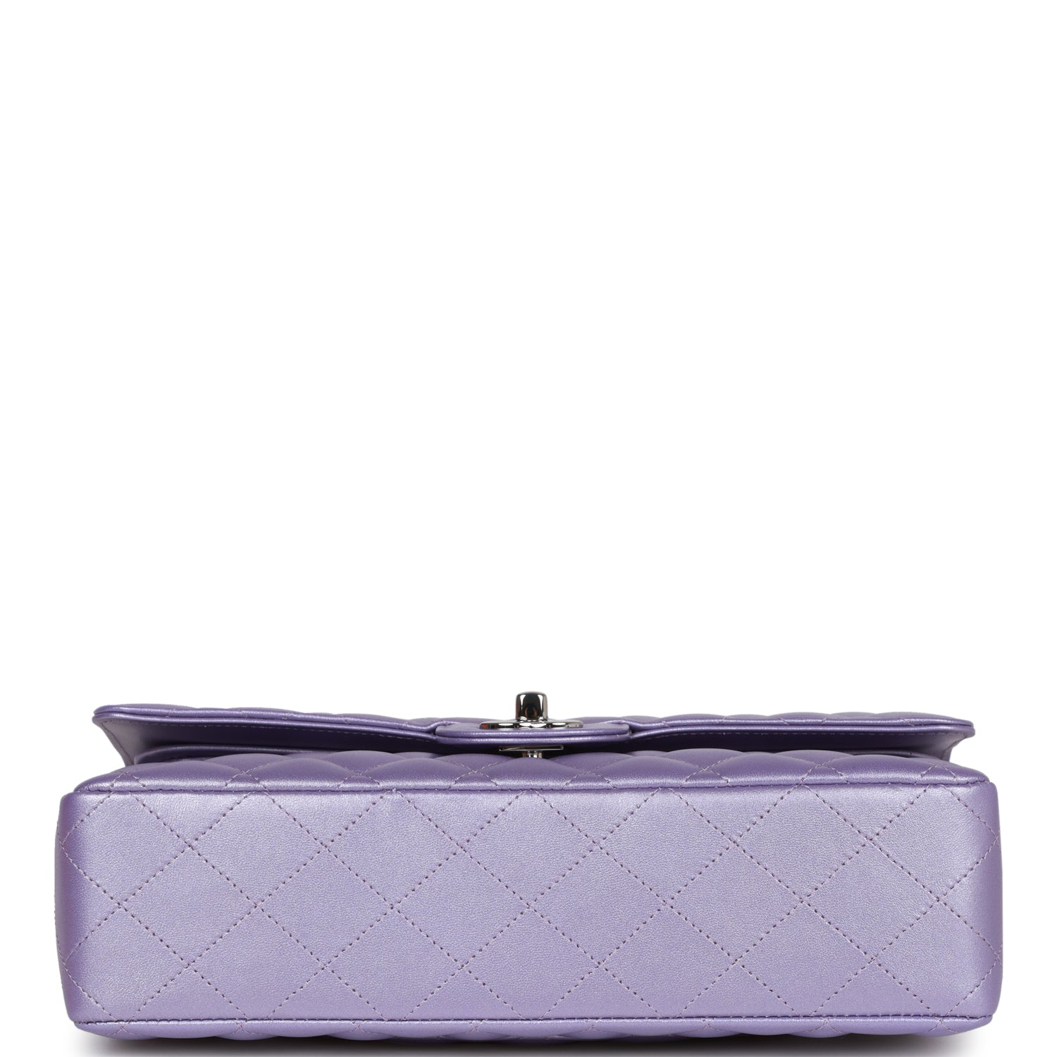 Chanel Medium Classic Double Flap Bag Purple Metallic Lambskin SiLouis Vuittoner Hardware