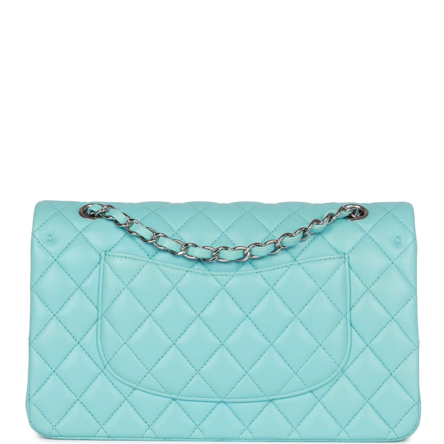 Chanel Medium Classic Double Flap Bag Blue Lambskin SiLouis Vuittoner Hardware